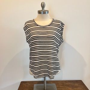 Michael Stars Knit Sleeveless Tee Black and White Stripes